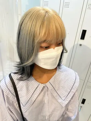 ミディアム カラー マリカ🦋韓国 ハイトーン/エクステのヘアスタイル