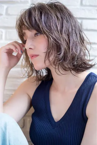 ミディアム パーマ 縮毛矯正/ショート ボブ/髪質改善ともきのヘアスタイル