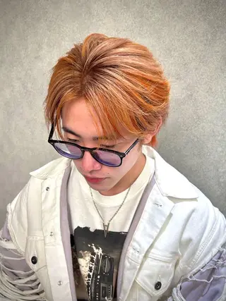 ミディアム カラー パーマ メンズ 岩城 滉成のヘアスタイル