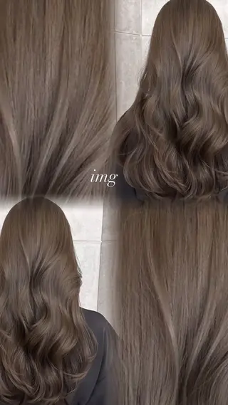 ロング ブリーチなしベー ジュ/tuburaのヘアスタイル