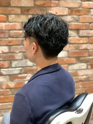 ミディアム パーマ メンズ 田中 千恩のヘアスタイル