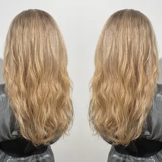 セミロング カラー ブリーチ特化 梅田本多翔のヘアスタイル