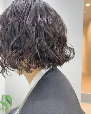 ショート パーマ ボブパーマコテ巻き風 パーマNo1深江秀平のヘアスタイル