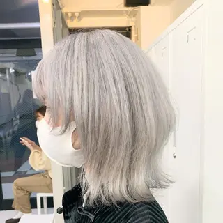 セミロング カラー 赤みゼロ/透明感 カラー🌿KANTAのヘアスタイル