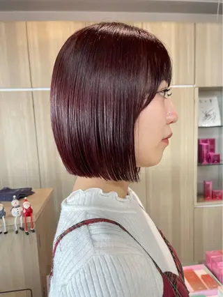 ショート カラー SHIN🌿柏美容師 レイヤーボブカラーのヘアスタイル