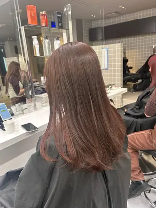 ロング カラー パーマ ヘアアレンジ メンズ キッズ ブリーチなしカラー/ ブラウン/レイヤーのヘアスタイル