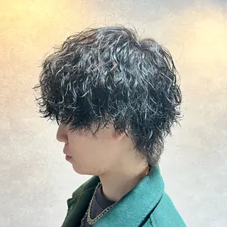 ショート カラー パーマ ヘアアレンジ メンズ 仕上がり満足度No. 1🔥BLUCK🔥のヘアスタイル
