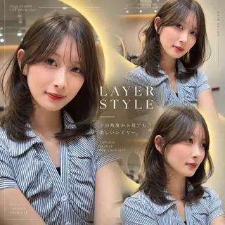 セミロング カラー 美髪縮毛矯正✨🫧 レイヤー川村利幸のヘアスタイル