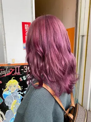 ミディアム ゆぴ☾‪/推しカラー /ハイトーンのヘアスタイル