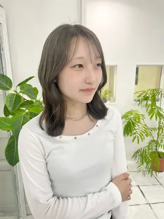 ミディアム カラー 韓国ヘア🇰🇷 ♡fuminaのヘアスタイル
