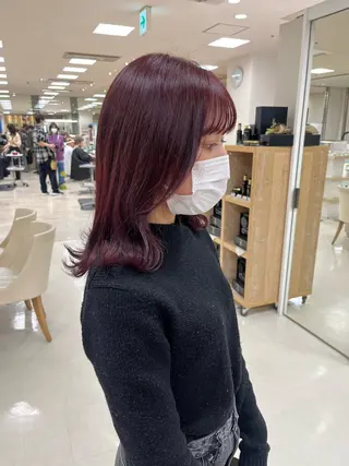 セミロング カラー 暖色/ブリーチカラー 🎀 M i k uのヘアスタイル