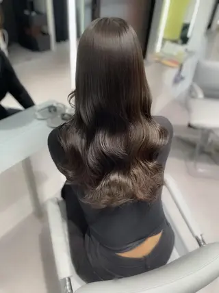 セミロング 透明感巻ける縮毛矯正 可愛いStyle杏琉のヘアスタイル