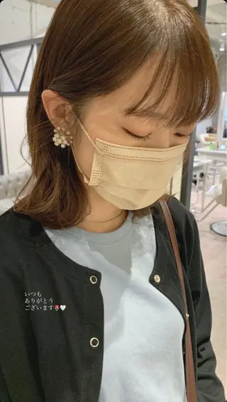 ミディアム mayu🤍 透明感カラーのヘアスタイル