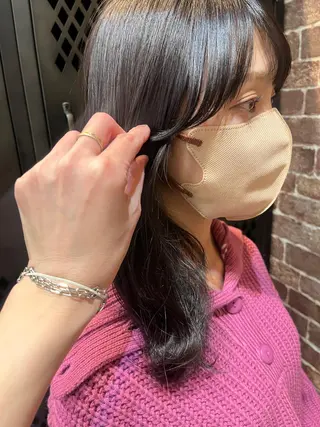 ミディアム カラー パーマ ヘアアレンジ メンズ キッズ ネイル マツエク・マツパ アイブロウ 久木原 ゆりのヘアスタイル