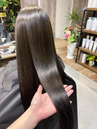 ロング カラー 髪質改善で 憧れの潤艶美髪にのヘアスタイル