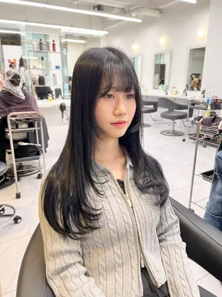 ロング カラー パーマ ヘアアレンジ メンズ 上品＆韓国風 🥀海心🥀のヘアスタイル