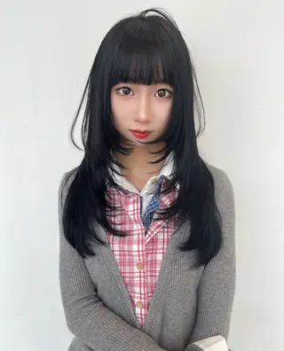 ロング レイヤー似合わせ 透明感カラーりきやのヘアスタイル