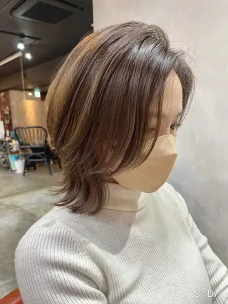 ミディアム カラー パーマ ヘアアレンジ キッズ ネイル マツエク・マツパ アイブロウ 髪質改善✨ストレート オグ✂️/ショートのヘアスタイル