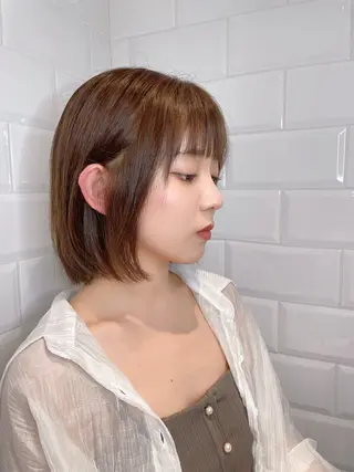 ミディアム カラー 髪質改善/ブリーチ/ 宮武 湧斗のヘアスタイル