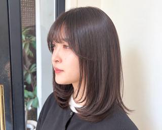 ミディアム ヒナ/酸性ストレート /髪質改善のヘアスタイル