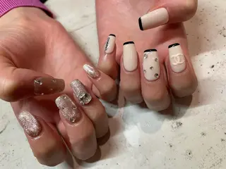 ネイル 韓国/ワンホン/長さ 出しつけ放題🎀のネイルデザイン