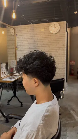 ショート パーマ メンズ 海外風メンズ🇺🇸 💈N.Yuto💈のヘアスタイル