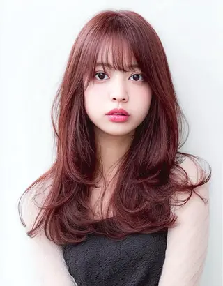 ロング カラー 韓国×艶ハイトーンが かわいい✨️リオ🍒のヘアスタイル