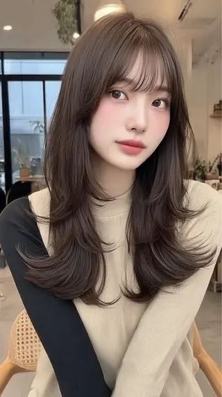 ロング カラー 韓国×艶ハイトーンが かわいい✨️リオ🍒のヘアスタイル