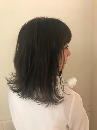 セミロング カラー 清水 ちひろ ✄トップスタイリストのヘアスタイル