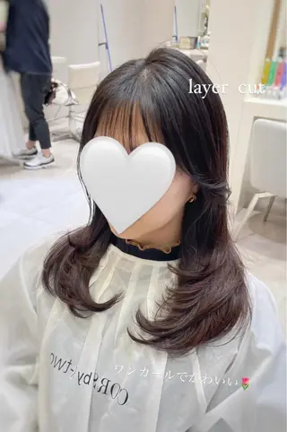 セミロング カラー k-two top stylist 林原のヘアスタイル