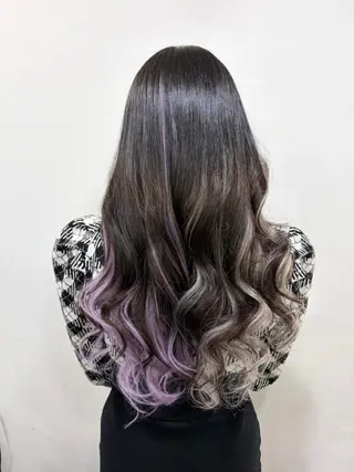 カラー ヘアアレンジ ロング MISAKIエクステ ブリーチ\5900のヘアスタイル