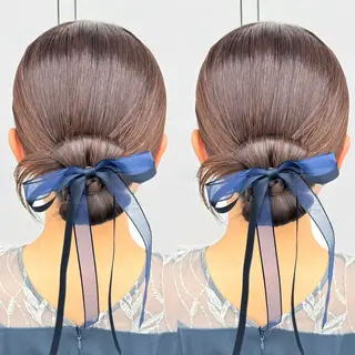 セミロング ヘアアレンジ ヘアメ🎀ハイトーン 🩵エクステ🪄しほのヘアスタイル