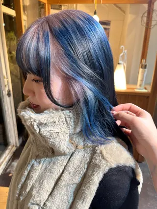 セミロング カラー Junmi/ﾁｶｼﾂ /堀江のヘアスタイル