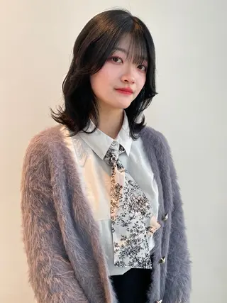 ミディアム カラー mai / linoah˚✧のヘアスタイル