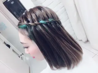 ミディアム ヘアアレンジ 【暖色カラー特化】 中山由梨のヘアスタイル