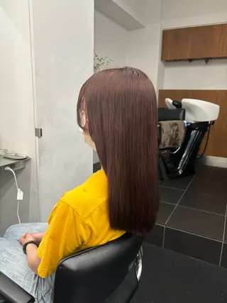 ロング カラー 【ヤマザキアヤメ】 艶カラー/縮毛矯正のヘアスタイル