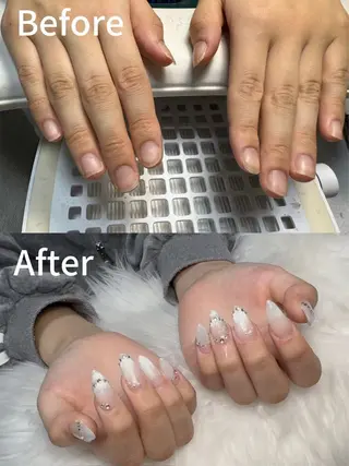 ネイル Yuka 長さだし& デザインのネイルデザイン