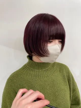 ショート カラー ボブ/レイヤーカット 縮毛矯正/コウキ新宿のヘアスタイル
