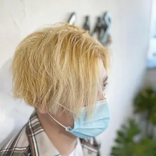 ショート カラー パーマ ヘアアレンジ メンズ Add9 柳田健登のヘアスタイル