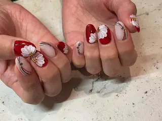 ネイル 韓国/ワンホン/長さ 出しつけ放題🎀のネイルデザイン