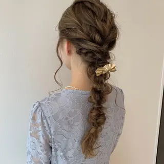 ロング ヘアアレンジ オリーブベージュ きょうかのヘアスタイル