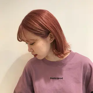 ミディアム カラー やまさきえりこ ニュアンスパーマのヘアスタイル