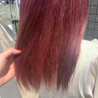 セミロング カラー ハブヘアー ハブヘアーのヘアスタイル