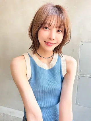 ミディアム カラー 艶髪/韓国ヘア🎀 Kanon︎︎⁺.のヘアスタイル