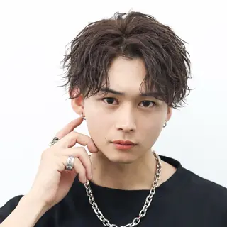 カラー パーマ メンズ 🔥メンズ極🔥韓国 シャドウ/波巻き柿崎のヘアスタイル