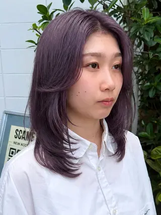 ミディアム カラー 角岡 真帆/ボブ/髪質改善のヘアスタイル