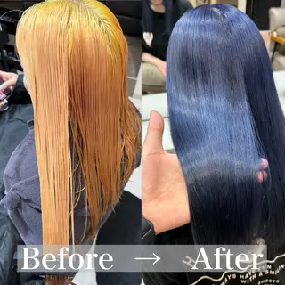 セミロング カラー 立川✨ブリーチ・ ケアブリーチ✨のヘアスタイル