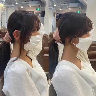 セミロング カラー ヘアアレンジ 横浜/レイヤーカット /顔周り/佐藤記正のヘアスタイル