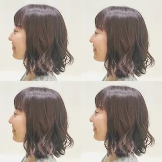ミディアム カラー 京都河原町/艶髪/ 西田晴香のヘアスタイル