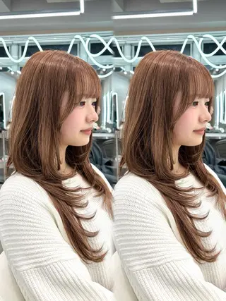 ロング 大宮🤍縮毛矯正 レイヤー🪽なるのヘアスタイル